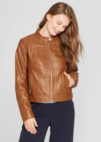 tan vegan leather jacket