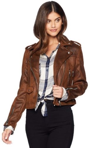 tan vegan leather jacket