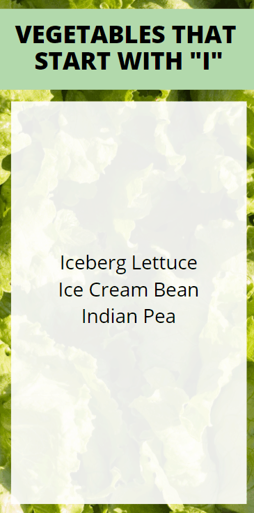 Vegetables that Start with I