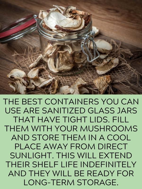 mushrooms on mason jar